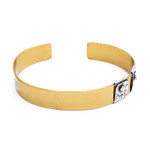 Sterling silver accent brass cuff bracelet, 'Island Journeys' - Sterling Silver Accent Brass Cuff Bracelet by Bali Artisans