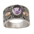 Gold accent amethyst cocktail ring, 'Cantik Sparkle' - Gold Accent Amethyst and 925 Sterling Silver Ring from Bali thumbail