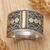 Gold accent sterling silver band ring, 'Golden Ubud Sky' - Gold Accent Sterling Silver Band Ring with Spiral Motifs (image 2) thumbail
