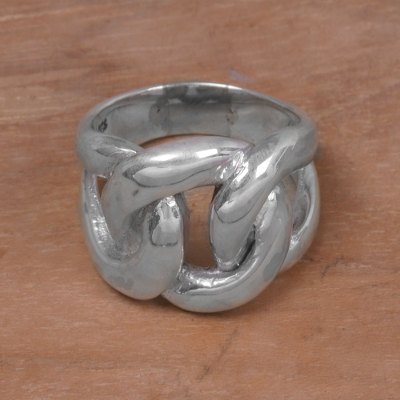 Cocktailring aus Sterlingsilber - Unisex-Cocktailring aus 925er Sterlingsilber aus Indonesien