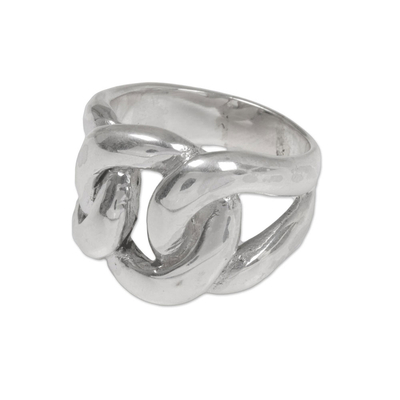 Sterling silver cocktail ring, 'Bold and Brave' - 925 Sterling Silver Unisex Cocktail Ring from Indonesia