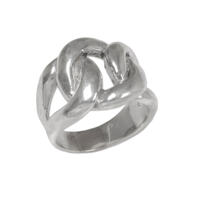 Sterling silver cocktail ring, 'Bold and Brave' - 925 Sterling Silver Unisex Cocktail Ring from Indonesia