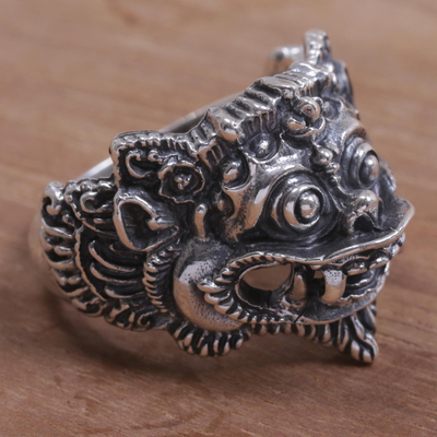 Ring aus Sterlingsilber - Barong-Ring aus 925er Sterlingsilber aus Indonesien