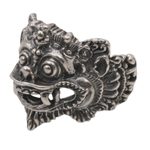 Sterling silver ring, 'Barong Parade' - 925 Sterling Silver Barong Ring from Indonesia