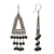 Onyx-Kronleuchter-Ohrringe - Dreieckige Ohrringe aus Onyx und Sterlingsilber aus Bali