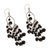Onyx chandelier earrings, 'Shadow Drops' - Sterling Silver and Onyx Chandelier Earrings from Bali