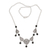 Halskette mit Onyx-Anhänger - Halskette aus Sterlingsilber und Onyxblättern von Bali Artisans