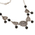 Halskette mit Onyx-Anhänger - Halskette aus Sterlingsilber und Onyxblättern von Bali Artisans