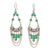 Agate chandelier earrings, 'Crescent Palace' - Sterling Silver and Agate Chandelier Earrings from Bali