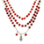 Karneol-Strang-Halskette - Blumen-Gliederarmband aus Karneol und Sterlingsilber aus Bali