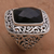 Onyx cocktail ring, 'Spiraling Black' - Onyx and Sterling Silver Cocktail Ring by Balinese Artisans (image 2b) thumbail