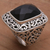 Onyx cocktail ring, 'Spiraling Black' - Onyx and Sterling Silver Cocktail Ring by Balinese Artisans (image 2c) thumbail