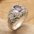 Amethyst cocktail ring, 'Bali Hillside' - Amethyst and 925 Sterling Silver Cocktail Ring from Bali (image 2) thumbail