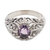 Amethyst cocktail ring, 'Bali Hillside' - Amethyst and 925 Sterling Silver Cocktail Ring from Bali thumbail