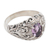Amethyst cocktail ring, 'Bali Hillside' - Amethyst and 925 Sterling Silver Cocktail Ring from Bali (image 2b) thumbail