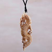 Featured review for Bone pendant necklace, Thorny Dragon