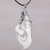 Blue topaz and bone pendant necklace, 'Mermaid Fantasy' - Blue Topaz Sterling Silver and Bone Mermaid Pendant Necklace (image 2b) thumbail