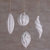 Wood ornaments, 'Holiday Ambassadors' (set of 4) - Four White Distressed Albesia Wood Ornaments from Bali