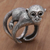 Sterling silver wrap ring, 'Amusing Monkey' - 925 Sterling Silver Monkey Wrap Ring from Indonesia (image 2) thumbail