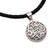 Sterling silver pendant necklace, 'Holy Omkara' - Sterling Silver and Leather Pendant Necklace of Om Symbol