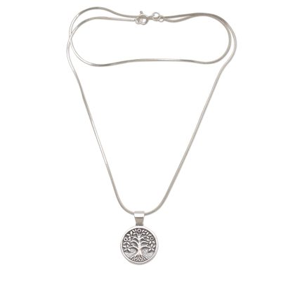 Reversible sterling silver pendant necklace, 'Rooted in Hope' - Sterling Silver Star Pendant Necklace from Indonesia