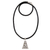 Collar colgante de plata esterlina - Collar con colgante de Buda de plata de ley y cuero trenzado