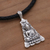 Anhänger-Halskette aus Sterlingsilber, 'Dreieck Padma Buddha'. - Buddha-Anhänger-Halskette aus Sterlingsilber und geflochtenem Leder