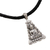 Sterling silver pendant necklace, 'Triangle Padma Buddha' - Sterling Silver and Braided Leather Buddha Pendant Necklace