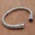 Amethyst cuff bracelet, 'Spiral Engagement' - Amethyst and 925 Sterling Silver Spiral Motif Cuff Bracelet (image 2b) thumbail