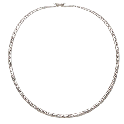 Sterling Silver Braided Collar Necklace from Indonesia