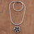 Garnet pendant necklace, 'Bougainvillea Flower' - Garnet and Sterling Silver Floral Pendant Necklace from Bali (image 2b) thumbail