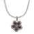 Garnet pendant necklace, 'Bougainvillea Flower' - Garnet and Sterling Silver Floral Pendant Necklace from Bali (image 2c) thumbail