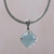Chalcedony pendant necklace, 'Borobudur Shrine' - Square Chalcedony and Sterling Silver Necklace from Bali (image 2) thumbail