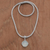 Chalcedony pendant necklace, 'Borobudur Shrine' - Square Chalcedony and Sterling Silver Necklace from Bali