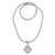 Chalcedony pendant necklace, 'Borobudur Shrine' - Square Chalcedony and Sterling Silver Necklace from Bali (image 2d) thumbail