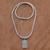 Chalcedony pendant necklace, 'Borobudur Altar' - Rectangle Chalcedony and Sterling Silver Necklace from Bali (image 2b) thumbail