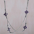 Amethyst long station necklace, 'Purple Primrose' - Amethyst and Sterling Silver Long Necklace from Bali (image 2) thumbail
