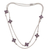 Amethyst long station necklace, 'Purple Primrose' - Amethyst and Sterling Silver Long Necklace from Bali thumbail