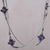 Amethyst long station necklace, 'Purple Primrose' - Amethyst and Sterling Silver Long Necklace from Bali (image 2b) thumbail