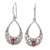 Garnet dangle earrings, 'Elegant Tears' - Garnet and 925 Silver Spiral Dangle Earrings from Bali thumbail