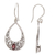 Garnet dangle earrings, 'Elegant Tears' - Garnet and 925 Silver Spiral Dangle Earrings from Bali