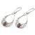 Garnet dangle earrings, 'Elegant Tears' - Garnet and 925 Silver Spiral Dangle Earrings from Bali (image 2d) thumbail