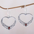Garnet dangle earrings, 'Heart of Vines' - Garnet and Sterling Silver Heart Dangle Earrings from Bali (image 2) thumbail