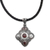 Garnet pendant necklace, 'Klungkung Majesty' - Garnet and 925 Sterling Silver Pendant Necklace from Bali