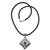 Garnet pendant necklace, 'Candi Flower' - Garnet and 925 Sterling Silver Pendant Necklace from Bali (image 2d) thumbail