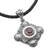 Garnet pendant necklace, 'Candi Flower' - Garnet and 925 Sterling Silver Pendant Necklace from Bali (image 2e) thumbail
