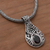 Garnet pendant necklace, 'Patterns of the World' - Garnet and Sterling Silver Drop Pendant Necklace from Bali (image 2c) thumbail