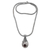 Garnet pendant necklace, 'Patterns of the World' - Garnet and Sterling Silver Drop Pendant Necklace from Bali (image 2d) thumbail