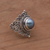 Cultured mabe pearl cocktail ring, 'Dark Love Vines' - Dark 925 Silver Cultured Mabe Pearl Cocktail Ring from Bali (image 2b) thumbail