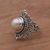 Cultured mabe pearl cocktail ring, 'Love Vines' - Sterling Silver Cultured Mabe Pearl Cocktail Ring from Bali (image 2b) thumbail